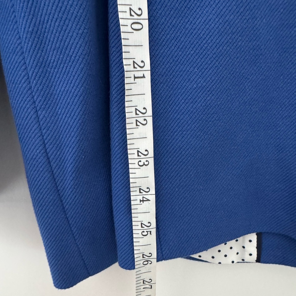 Talbots Jacket Womens 14 Blue Blazer Cotton Lightweight Colorful Academic - Picture 5 of 13
